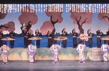 Scene from the 1963 Kennedy Theatre opening production of Benten Kozo