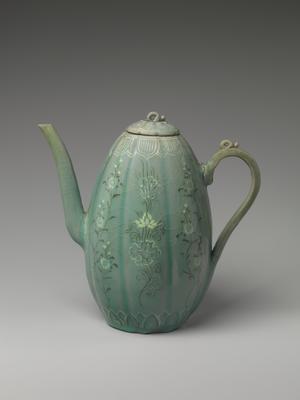 Wine Ewer with Chrysanthemums and Lotus Flowers. First half of the 13th century, Goryeo Dynasty (918-1392). Korea. Photo credit: Metropolitan Museum of Art.