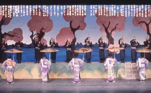 Scene from the 1963 Kennedy Theatre opening production of Benten Kozo