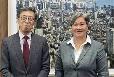 EWC President Vares-Lum with Japan Foundation's Umemoto