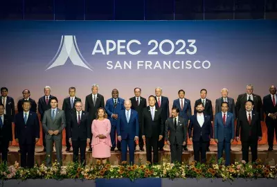 Regional leaders pose for APEC 2023 group photo
