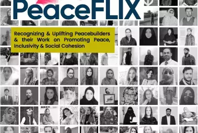PeaceFLIX poster of Pakistani peacebuilders