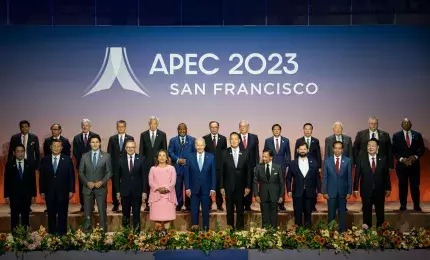 Regional leaders pose for APEC 2023 group photo
