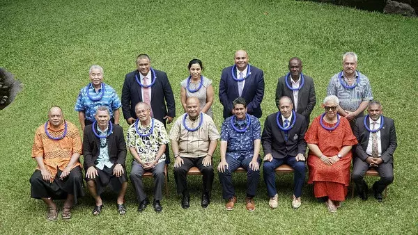 Pacific Island leaders seated at the 12th Pacific Islands Conference of Leaders held at the East-West Center in Honolulu, Hawaiʻi