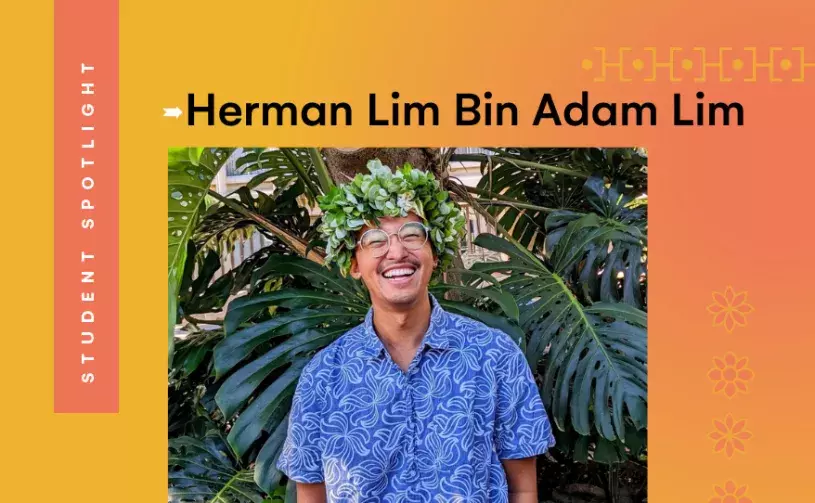 Student with haku lei bio picture