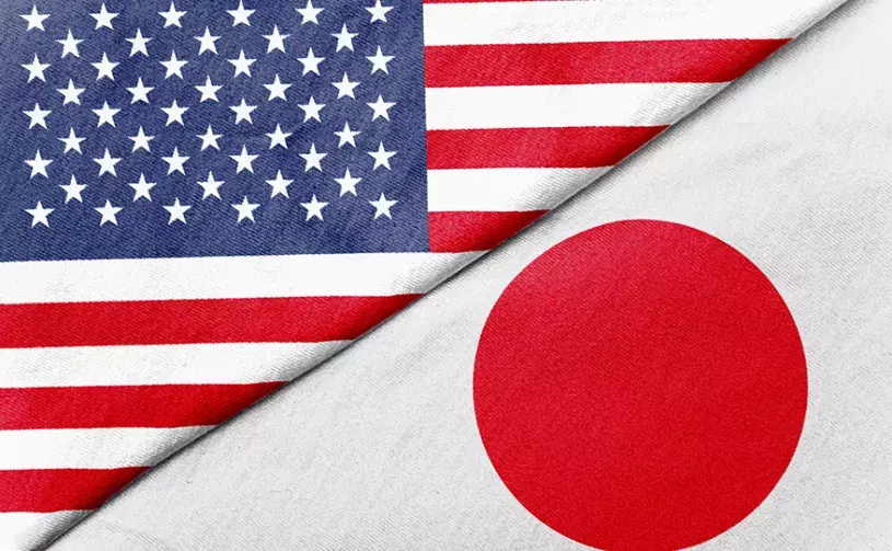 US and Japan flags