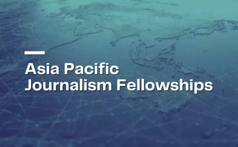 Title card for the Asia Pacific Journalism Fellowship.