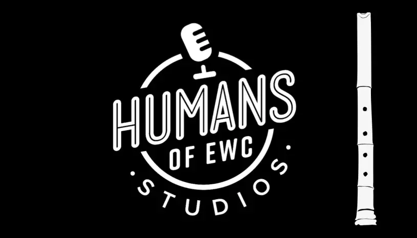 Humans of EWC studio logo (featuring shakuhachi)